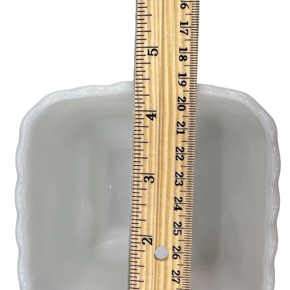 Vintage Anchor Hocking Milk Glass Square Grape Footed Planter Candy Dish EUC - Picture 13 of 13